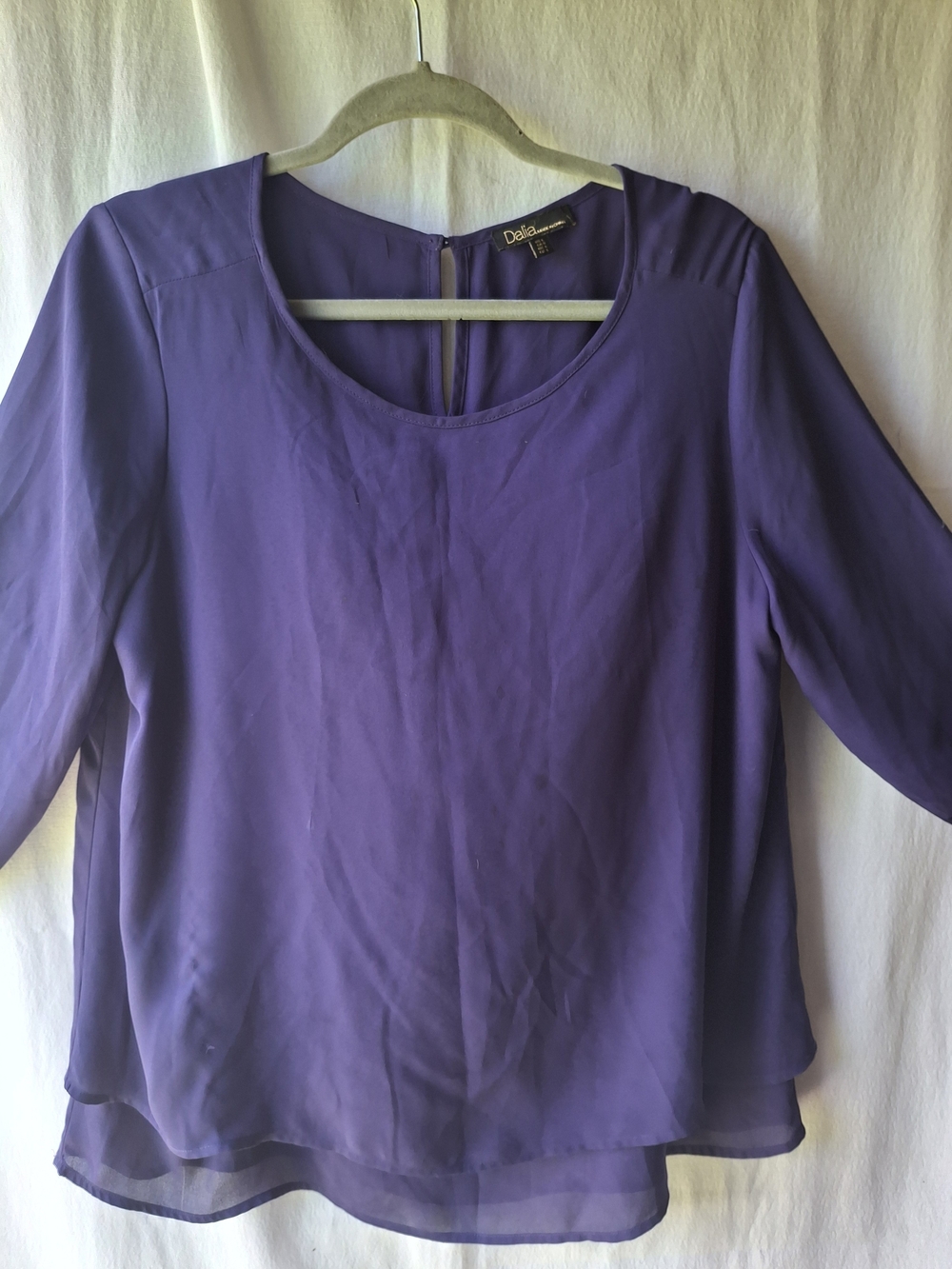 Dalia Purple Scoop Neck Women's Blouse